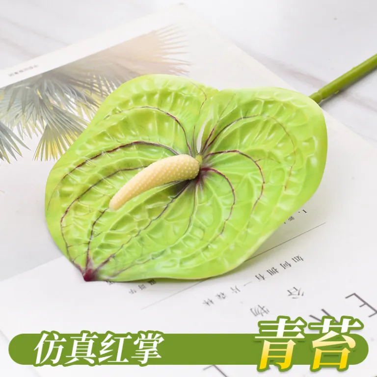 گل آنتوریوم مصنوعی تک شاخه 3D با بافت طبیعی فلامینگو دکور صحنه خانه چیدمان تزئینی شاخه گل مصنوعی دسته گل