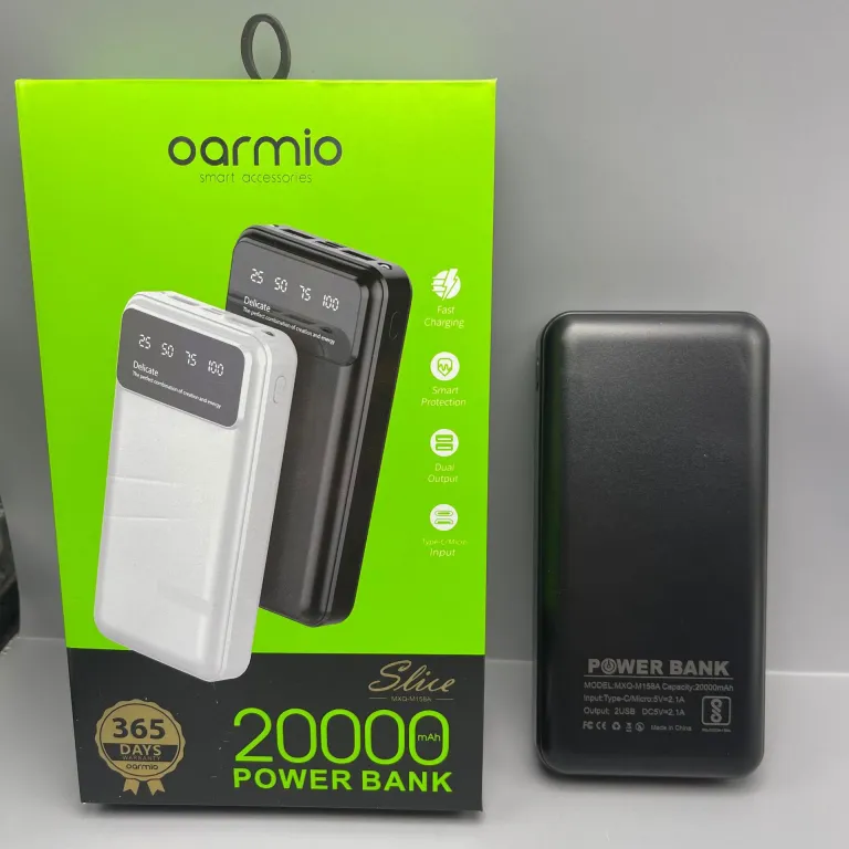 پاوربانک قابل حمل با ظرفیت زیاد oarmio20000 میلی‌آمپر ساعت دارای چهار کابل داخلی عمده