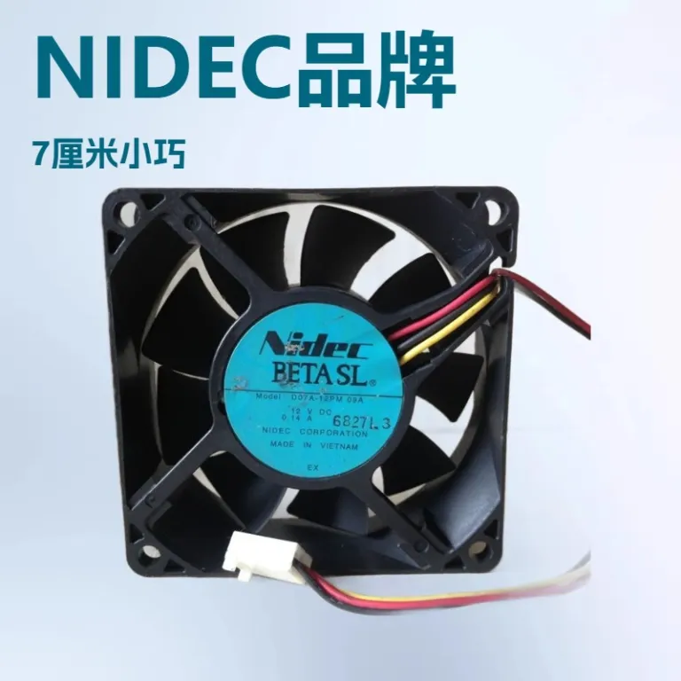 فن کیس NIDEC 7025 7 سانتی‌متر سه پین با سنسور سرعت D07A-12PM 09A 12V 0.14A