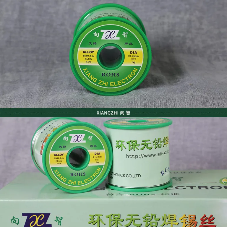 0.8mm سیم لحیم بدون سرب با کیفیت، سیم لحیم‌کاری سازگار با محیط زیست، تولیدکننده SN99.30.7CU سیم قلع خالص با مغزی رزین