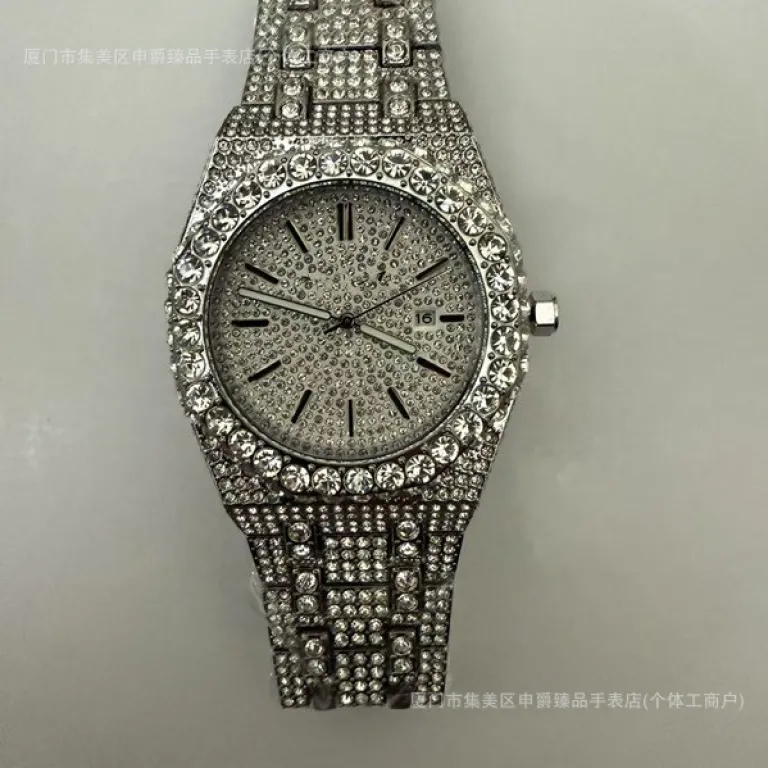 2025 ساعت مردانه باکیفیت تمام الماس AP، پرفروش در Dunhuang و AliExpress، شیک و مد روز، موتور کوارتز، عرضه مستقیم از کارخانه