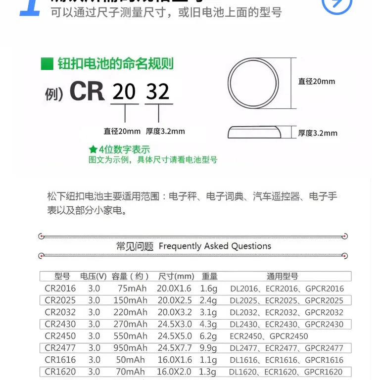 باتری سکهای پاناسونیک cr2032 cr2025/cr2016/ ترازوی دیجیتال، ریموت خودرو 3V