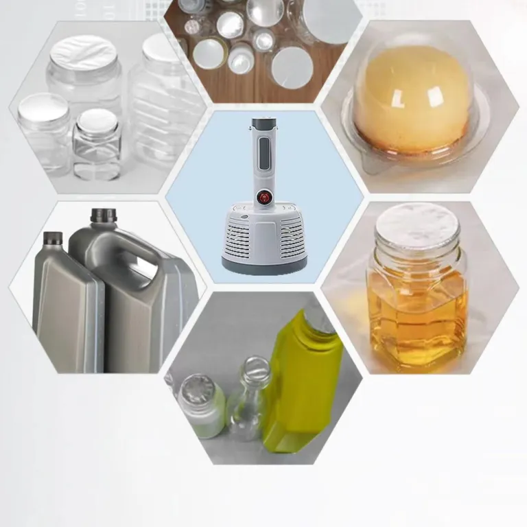 دستگاه القای الکترومغناطیسی دستی دربندی فویل آلومینیومی مخصوص بطری‌های شیشه‌ای عسل و بسته‌بندی شیرینی زرده تخم‌مرغ