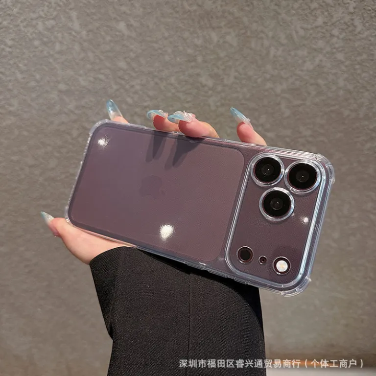 قاب شفاف ضد ضربه با چهار گوشه بالشتک دار مناسب اپل 16E آیفون 17 14promax 12 15 کاور محافظ