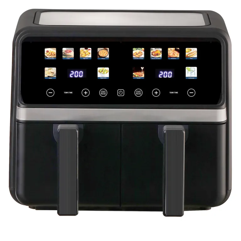 سرخ‌کن بدون روغن دو مخزنه خانگی Air Fryer با ظرفیت بزرگ، چندکاره و قابل مشاهده، هوشمند و مناسب صادرات