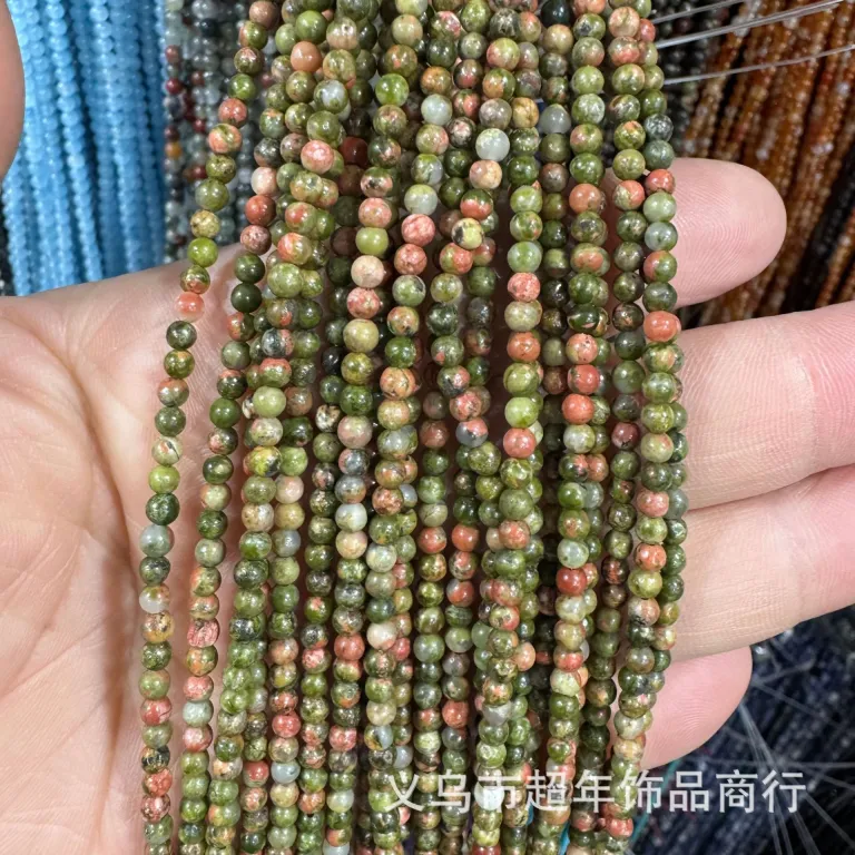 2mm3mm4mm مهره‌های گرد کوچک سنگ طبیعی، لوازم جانبی زیورآلات، آمیتیست، آونتورین سبز، تورمالین، مهره‌های DIY عمده