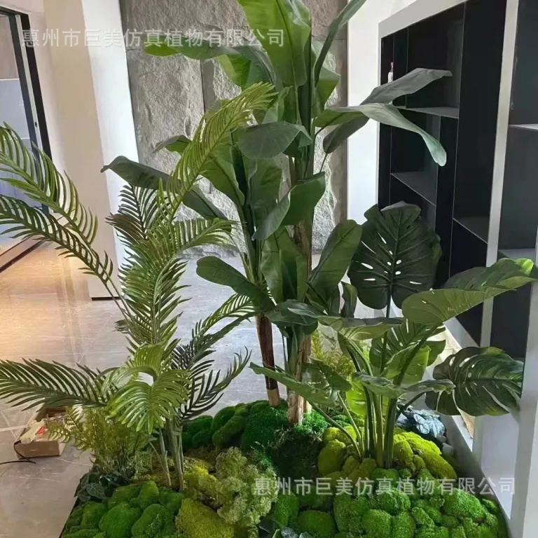 ترکیب گیاهان مصنوعی بزرگ، درخت مصنوعی گلدانی، درخت مصنوعی برای دکوراسیون داخلی و خارجی، درخت موز، نخل شامادورا، عمده فروشی
