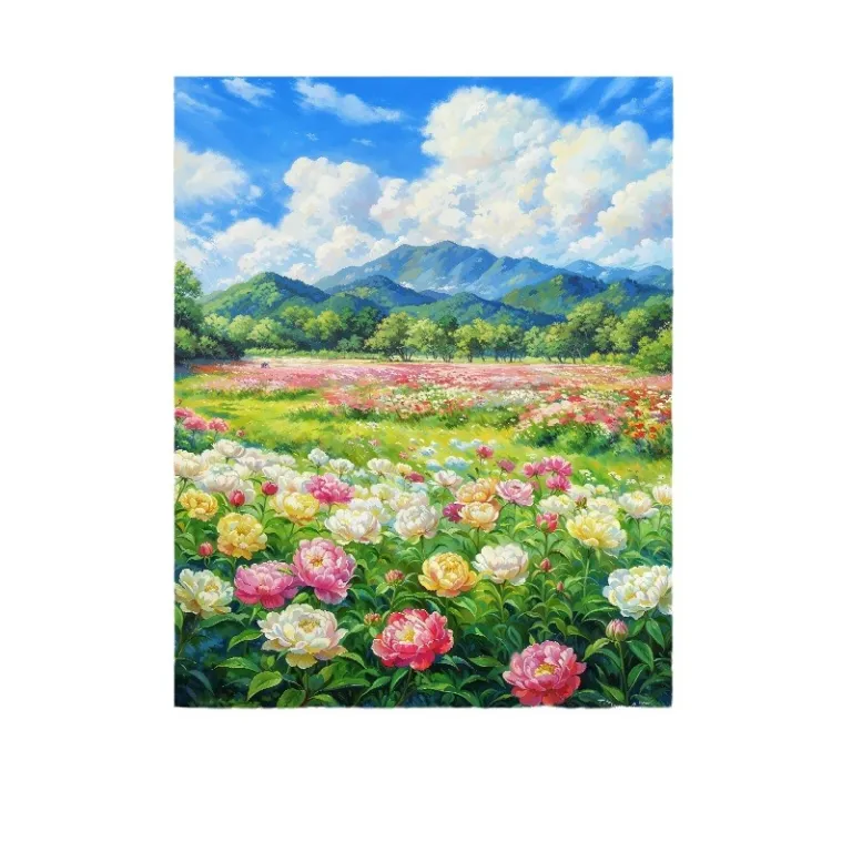 نقاشی رنگ‌آمیزی با اعداد تابستانی میازاکی، کاردستی رنگ‌آمیزی آرامش‌بخش، تابلوی دکوری اتاق نشیمن به سبک اینس، مناسب هدیه