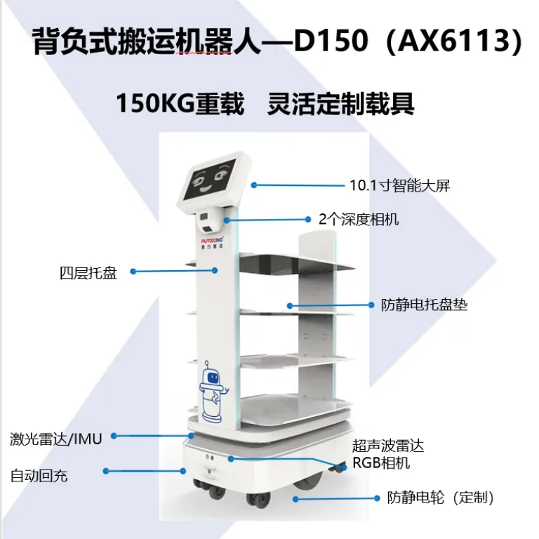 ربات خدمات تحویل و حمل‌ونقل بدون سرنشین AGV برای محوطه کارخانه، کنترل از راه دور مواد و حمل‌ونقل کوتاه‌برد