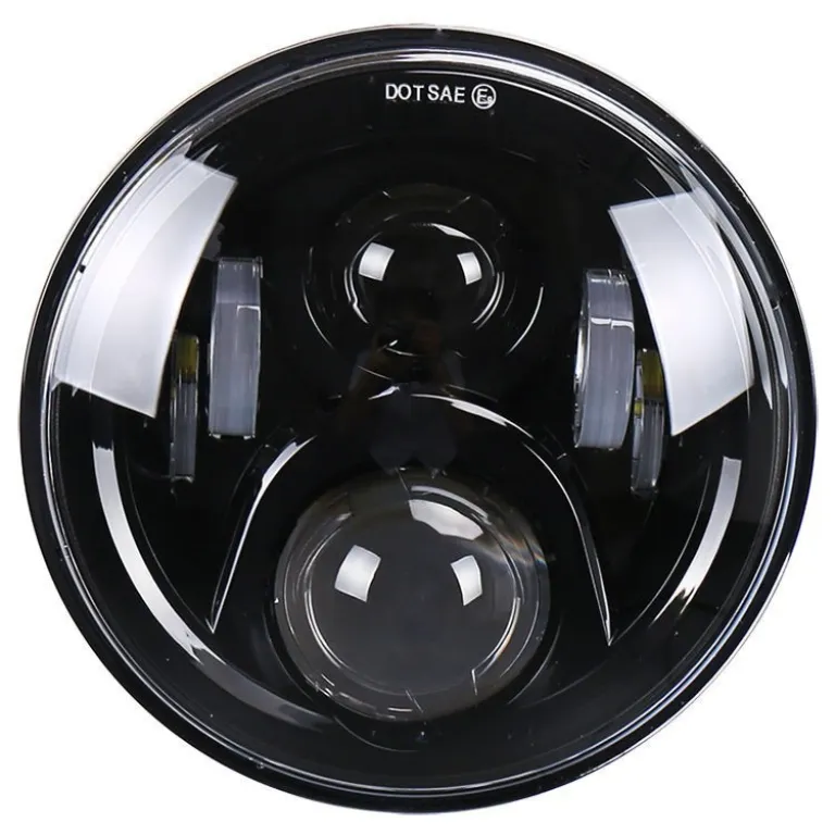7 اینچ چراغ بزرگ هارلی رانگلر 6 مهره 60W اصلاح‌شده موتورسیکلت آفرود چراغ جلو LED با چشم فرشته سفید زرد