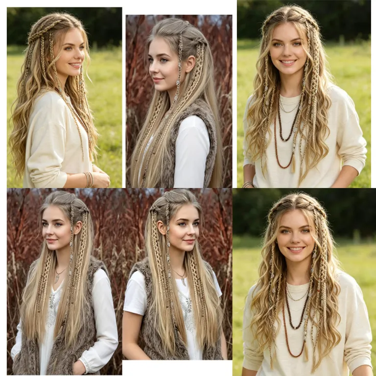 جفت بافت موی مصنوعی بوهو اروپایی با مهره و گیره، اکستنشن dreadlock دست‌باف