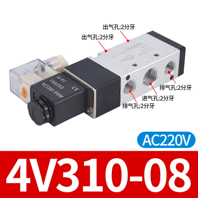 4V210-08 شیر برقی 12V شیر پنوماتیک DC24V دو وضعیتی پنج راهه 110-06 شیر کنترل دو وضعیتی 310-10
