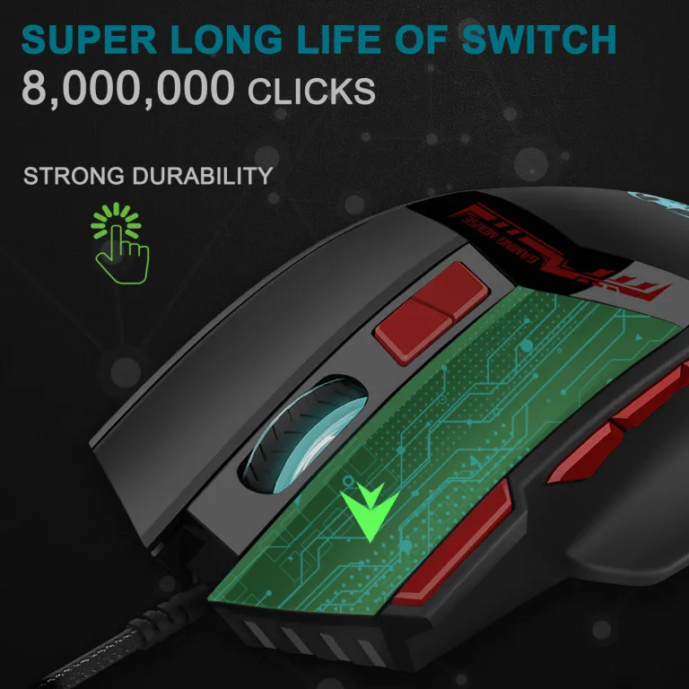 ماوس گیمینگ بی‌سیم بلوتوثی بی‌صدا با شارژ بی‌سیم 10 کلید و نور RGB 4800DPI