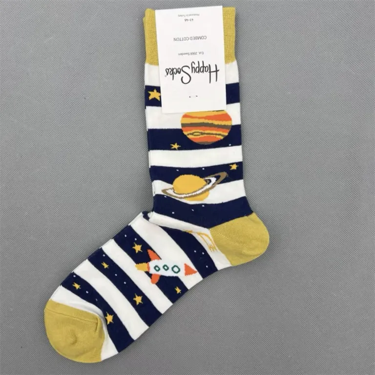 جوراب رنگی HappySocks مردانه طرح کارتونی فانتزی اینستاگرامی ساق‌متوسط بیرونی خیابانی