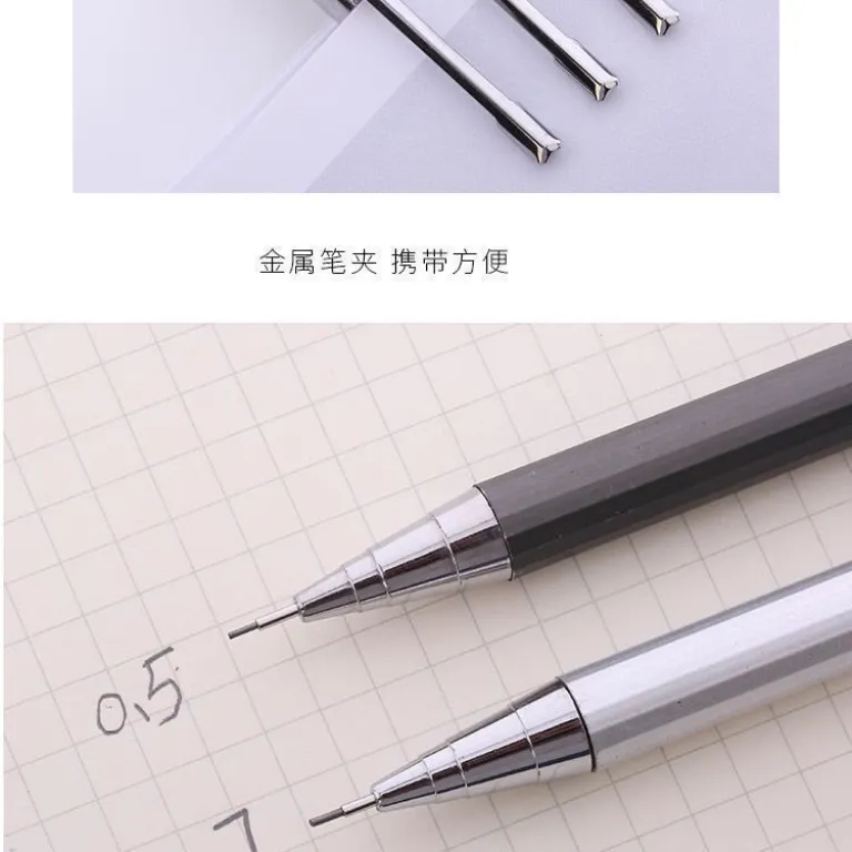 مداد نوکی اتوماتیک جدید تمام فلزی با بدنه فلزی، نوک نشکن و مرکز ثقل پایین 0.5/0.7mm