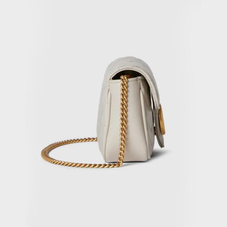 کیف دستی مینی زنانه GUCCI از چرم گاوی، از مجموعه کلاسیک Marmont با بند زنجیری دوشی و کراسبادی