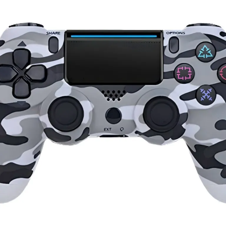 دسته بازی بی‌سیم بلوتوثی ps4 با دو موتور لرزشی، ژیروسکوپ شش‌محوره و لرزش کامل ps4