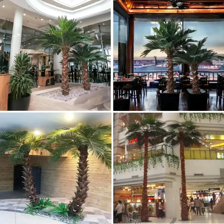 درخت نخل مصنوعی بزرگ برای داخل و خارج ساختمان، درخت مصنوعی برای مراکز خرید، هتل‌ها و پارک‌های آبی، نخل واشنگتن