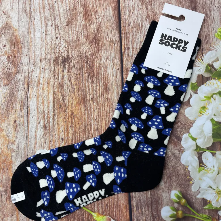 جوراب زنانه رنگارنگ HappySocks طرح کارتونی بامزه مدل اینستاگرامی نیمه‌ساقه بیرونی خیابانی