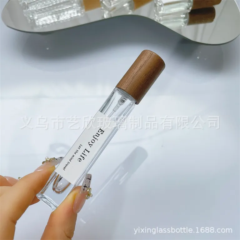 شیشه تقسیم عطر با درب چوبی خالی شیشهای 10ml لوکس مسافرتی قابل حمل 5ml شیشه اسپری نمونه شیشه عطر
