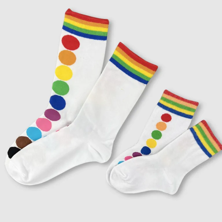 جوراب بچگانه HappySocks طرح کارتونی ساق متوسط مدل هایپی مناسب دختر و پسر برای استفاده بیرون از منزل طرح بامزه عمده و خانوادگی
