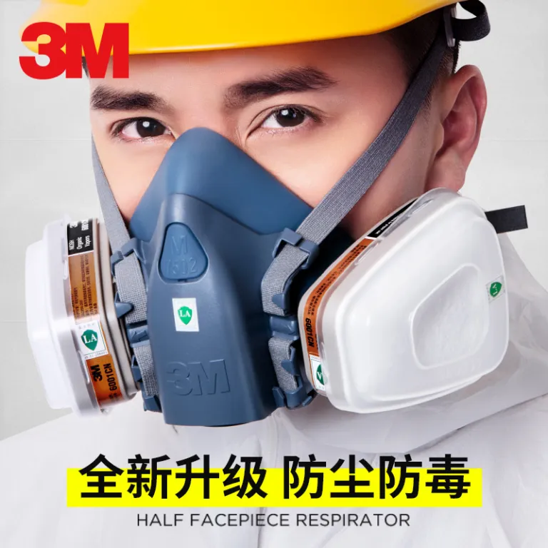 3M7502 ماسک ضد گاز سیلیکونی مخصوص رنگ‌پاشی، گازهای شیمیایی، سموم کشاورزی و گرد و غبار با فیلتر کربن فعال خانگی