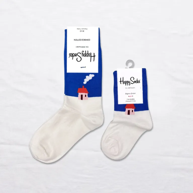 جوراب بچگانه HappySocks طرح کارتونی ساق متوسط مدل هایپی مناسب دختر و پسر برای استفاده بیرون از منزل طرح بامزه عمده و خانوادگی