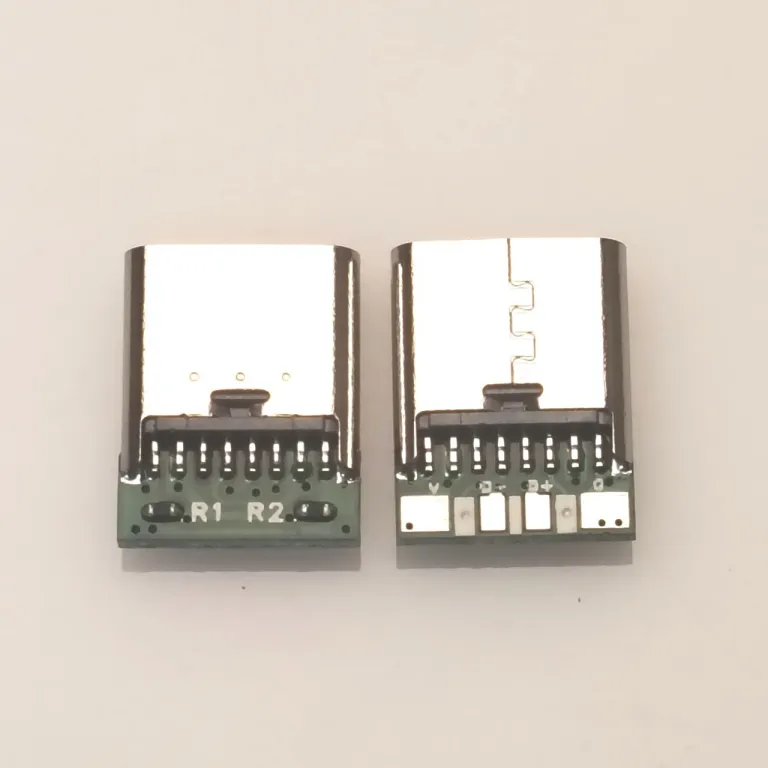 TYPE C 6/16pin مادربورد دوگانه 5.1kΩ مقاومت پایین‌کش 2/4/6 پد لحیم‌کاری 10.0mm