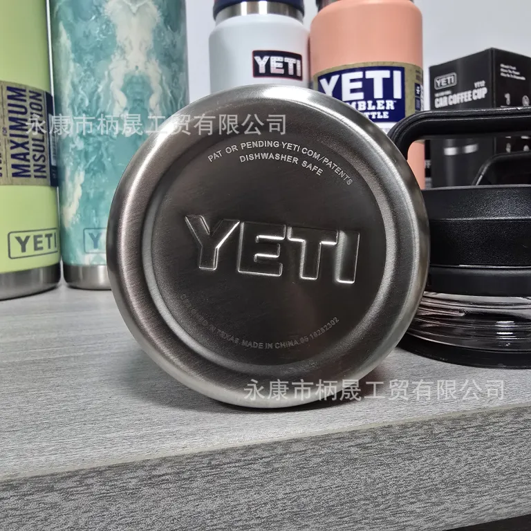 304 قمقمه استیل ضدزنگ YETI با دو درب و دسته، ظرفیت بالا، مناسب فضای باز و قابل حمل 36oz