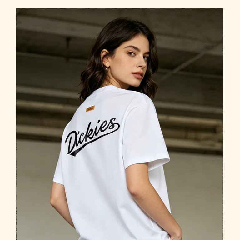 تی‌شرت مردانه نخی سنگین Dickies، تنفس‌پذیر و راحت، مدل کلاسیک وینتیج، آستین کوتاه، استایل روزمره آمریکایی