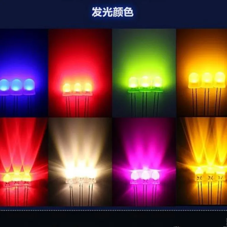 F3 LED نشانگر قرمز با پایه کوتاه F5 چراغ آبی سفید و آبی یخی با پایه بلند، سبز و زرد