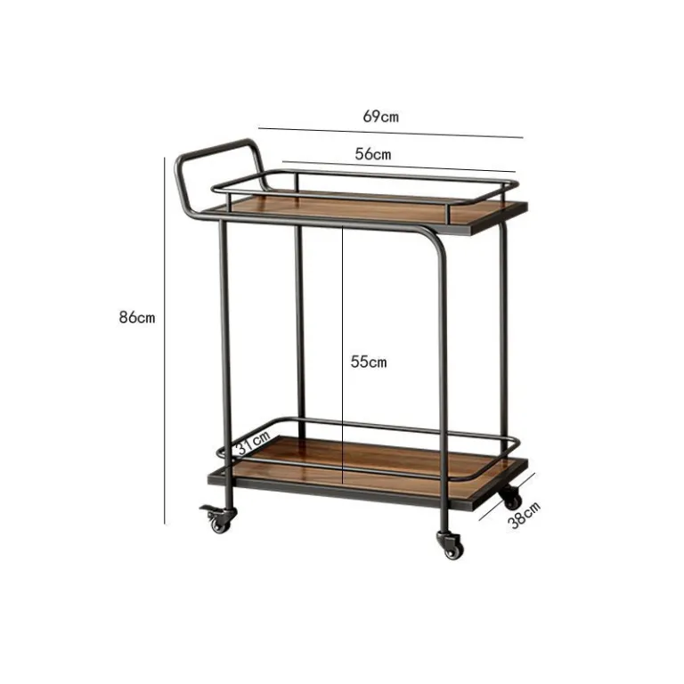 ترولی سرویس لوکس چندطبقه فلزی به سبک نوردیک طلایی برای رستوران و هتل