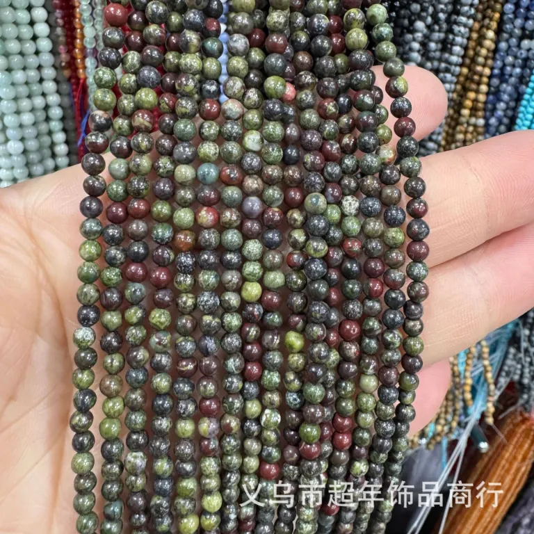 2mm3mm4mm مهره‌های گرد کوچک سنگ طبیعی، لوازم جانبی زیورآلات، آمیتیست، آونتورین سبز، تورمالین، مهره‌های DIY عمده
