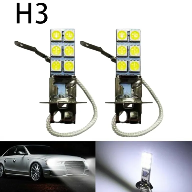 چراغ مه‌شکن خودرو پرفروش صادراتی LEDH1/H3 با تراشه LEDH1-12SMD-5050 LED ضد مه با روشنایی بالا