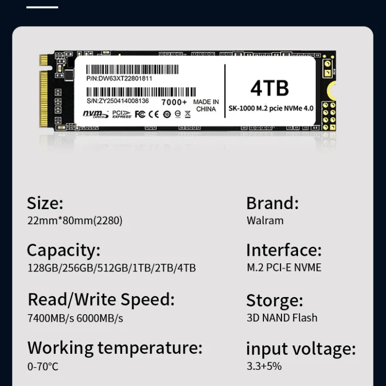 انگلیسی 7000+NVMe4.0 حافظه جامد 2280512g لپ‌تاپ 2tPCIe پروتکل SSD 1t
