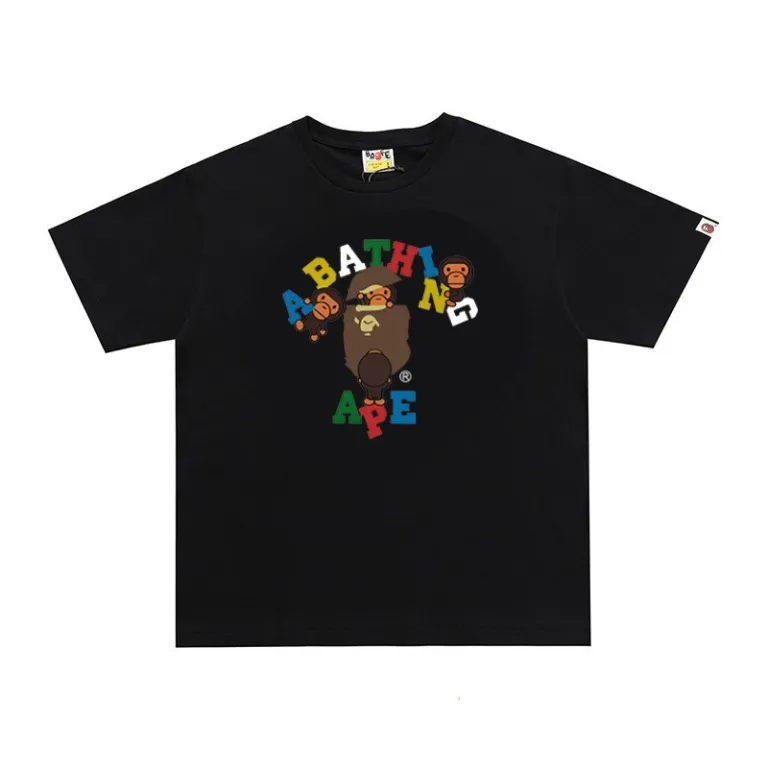 تی‌شرت BAPE تابستانی طرح سر میمون استتاری مردانه و زنانه استایل ژاپنی موجودی عمده
