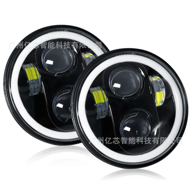 چراغ جلو LED گرد 4 مهره‌ای 60W برای جیپ رانگلر 5.75 اینچی آفرود و موتورسیکلت