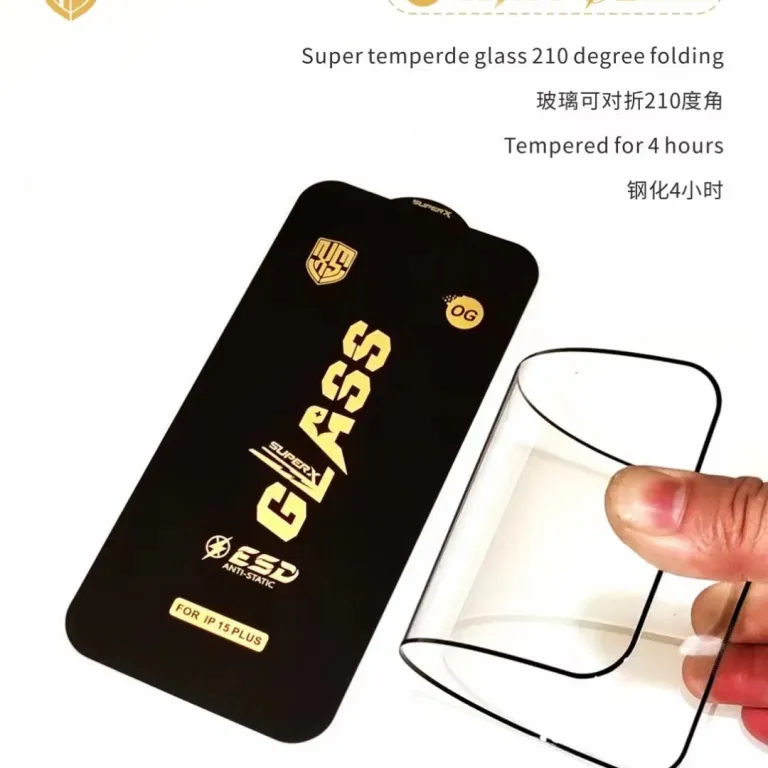 گلس OG Glass ضد الکتریسیته ساکن با لبه خمیده فوق‌العاده بزرگ مناسب آیفون 17 16 15/Pro Max