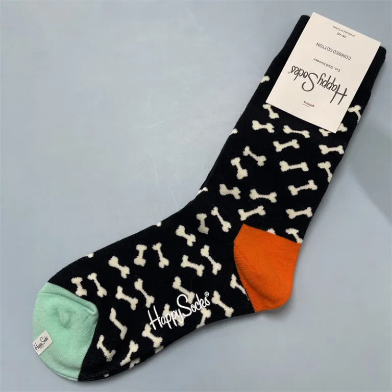 جوراب زنانه رنگارنگ HappySocks طرح کارتونی بامزه مدل اینستاگرامی نیمه‌ساقه بیرونی خیابانی