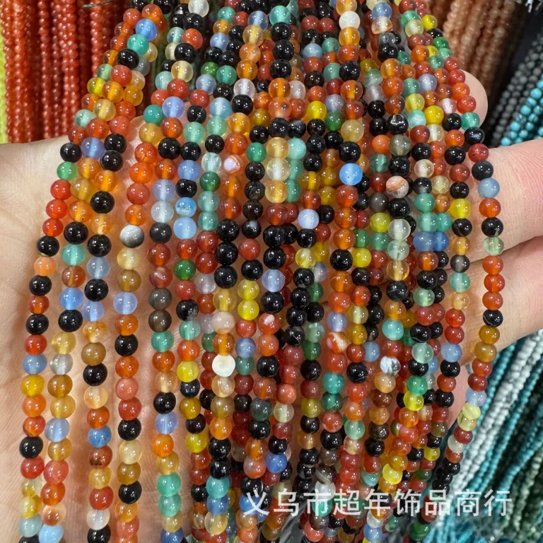 2mm3mm4mm مهره‌های گرد کوچک سنگ طبیعی، لوازم جانبی زیورآلات، آمیتیست، آونتورین سبز، تورمالین، مهره‌های DIY عمده