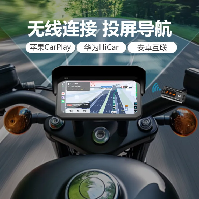 دوربین ثبت وقایع موتورسیکلت 6.25 اینچی با دو لنز جلو و عقب، carplay هوشمند، 2K دید در شب با وضوح بالا، BSD
