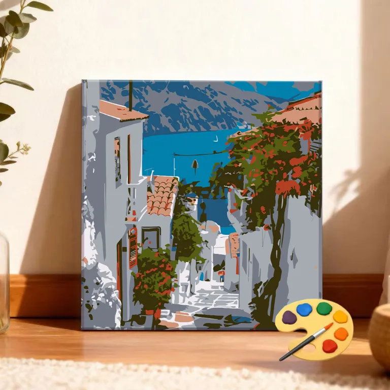انتخاب برتر برون‌مرزی 20*20 اندازه نقاشی رنگ‌روغن دیجیتال منظره DIY رنگ‌آمیزی دستی ضد استرس آرامش‌بخش نقاشی تزئینی اکریلیک