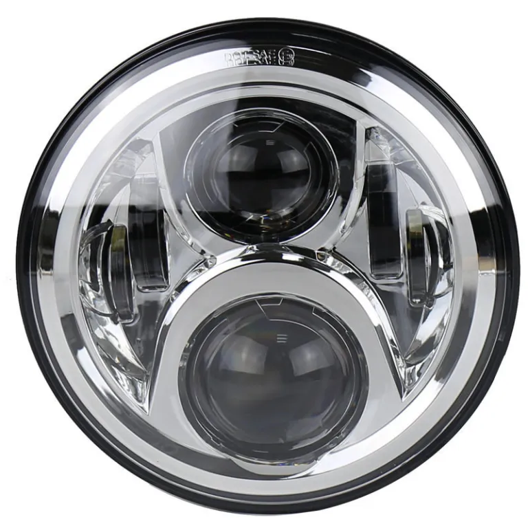 7 اینچ چراغ بزرگ هارلی رانگلر 6 مهره 60W اصلاح‌شده موتورسیکلت آفرود چراغ جلو LED با چشم فرشته سفید زرد