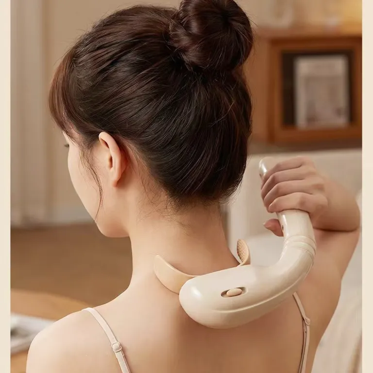 ماساژور دسته‌بلند اسب دریایی کراس‌بردر برای عضله ذوزنقه‌ای، دستگاه ورزدهنده شانه و گردن با طراحی بیونیک و دو سر ماساژ