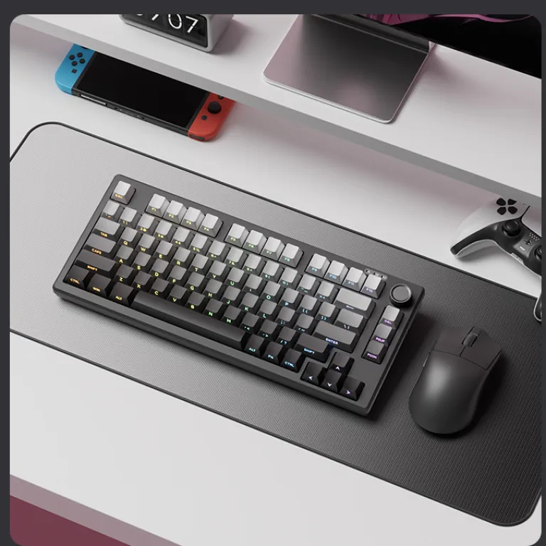 کیبورد کوچک با حس مکانیکی منگزو Z75PRO بی‌صدا، اتصال خارجی به لپ‌تاپ، سه حالته، مخصوص بازی و ایسپرت