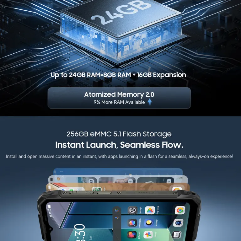 گوشی هوشمند سه‌محافظ سری Blackview ROcK نسل 1 با نمایشگر ثانویه بزرگ، تحویل هنگ کنگ