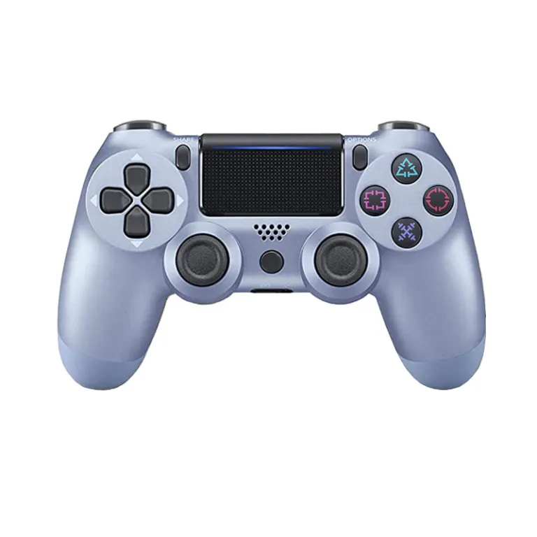 دسته بازی بی‌سیم بلوتوثی ps4 با دو موتور لرزشی، ژیروسکوپ شش‌محوره و لرزش کامل ps4