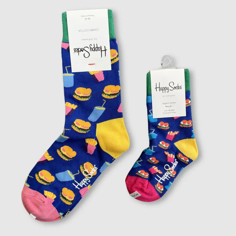جوراب بچگانه HappySocks طرح کارتونی ساق متوسط مدل هایپی مناسب دختر و پسر برای استفاده بیرون از منزل طرح بامزه عمده و خانوادگی