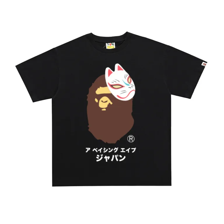 تی‌شرت BAPE تابستانی طرح سر میمون استتاری مردانه و زنانه استایل ژاپنی موجودی عمده