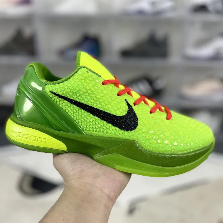 کفش بسکتبال کوبی 6 نسخه اورجینال پوتیان Kobe6 مدل گرین هورنت با صفحه کربنی، مناسب مسابقه و تمرین مردانه و زنانه